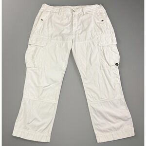 Polo Ralph Lauren White Cargo Pants Men's 40x30 Utility Casual Paratrooper Vtg